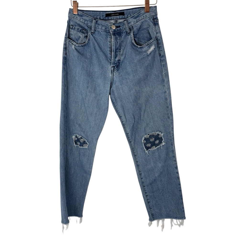 J BRAND Jeans Straight Button Fly Distressed Denim Jeans Size 26